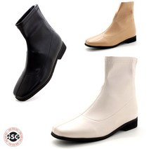 [스판 3cm] 가볍고 발볼편한 착화감좋은 여성 낮은굽 사각코 부티 신기좋은 앵클부츠