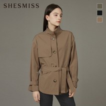 쉬즈미스 코튼 하이넥 숏 벨티드 점퍼 SWWJPL31030