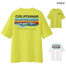 어워크 오버핏 반팔 남녀공용 5부반팔 티셔츠 켈리