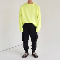 남녀공용 루즈핏 네온 데일리 형광 니트티 4컬러