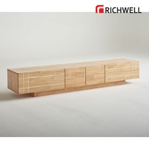 리치웰 고무나무 원목 클래식 포인트 거실장 2100 (도어형), 4줄_화이트