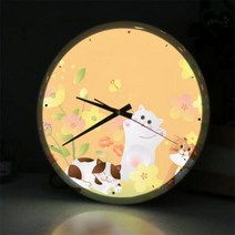아트박스/꾸밈 nj398-LED시계액자35R_귀여운아기고양이들