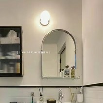 타원형 세면대거울 아치형 디자인 인테리어 욕실 화장실 벽거울, 표준, 스테인레스 스틸 49 x 67