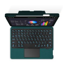 IPad Pro 11 12.9 quot용 스마트 키보드 5th 4th 3th 10.2 Air3 10.5Air4 10.9 케이스 터치 패드 백라이트 분리형 커버, [04] Green Russian, [02] iPad Pro 12.9