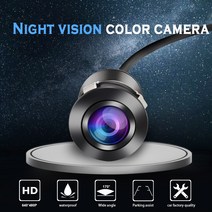 자동차 후방카메라 호환 Carsanbo 미니 후방 백업 카메라 자동차 백미러 플러시 마운트 방수 드릴 포함, 01 12V