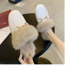 털블로퍼 밍크털 퍼 골드 체인 블로퍼 슬리퍼