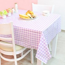 파티해 체크 비닐 테이블보, 라벤더, 1개, 1개