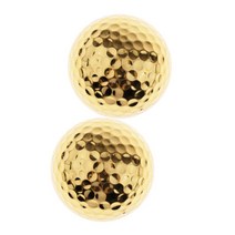2pcs 겹켜 골프 공 고무 황금 골프 연습 공 골퍼 선물, 1.65 인치