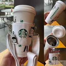 스타벅스 텀블러 컵 새 커피 패밀리 LALA 디자이너 공동 브랜드 마크 유리 빨대 보온병, 컵 커버가있는 500ml 커피 패