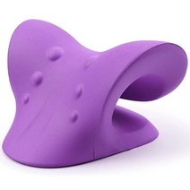 목 및 어깨 이완기 TMJ 통증 완화 경추 정렬 견인 장치 카이로프랙틱 베개 들것(보라색), Purple
