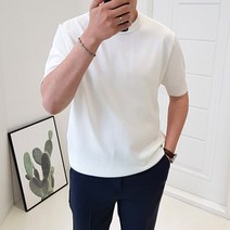 Tony us 아이스 린넨 절개 라운드 반팔니트 6컬러