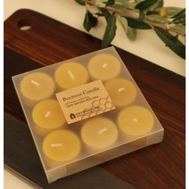 천연 밀랍 티라이트 캔들 세트 ( 8+1 set ), 투명