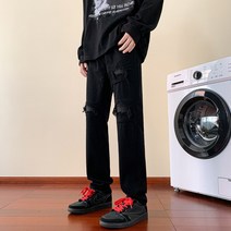 J가을신상 홍콩풍 아메리칸 하이 스트리트 인스패션 일자 캐주얼진