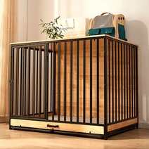 우드 대형견 케이지 화장실 켄넬 개집 철제 이동장, C타입  (96x66x82cm) + 애견매트