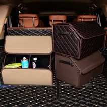 자동차 가죽 트렁크정리함 수납함 접이식 M사이즈, 상품선택, A27-블랙-M