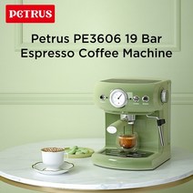가정용 커피머신기 캡슐형 머신 Petrus-에스프레소 커피 19 바 메이커 우유 거품 피처 및 스팀 지팡이 홈 오피스 PE3606 용, 유럽 ​​연합