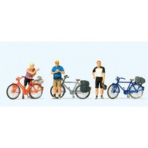 Preiser 10644 디오라마 미니어처 테라리움 쉬고 있는 자전거 타는 사람 3명 세트 사람 피규어 모형