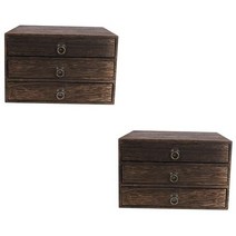 MAGICLULU 2pcs 원목 테이블 서랍 사무용 파일 캐비닛 수저 정리함 책상 서랍용 수납 서랍용 정리함 책상 서랍 유닛 해적 상자 데스크탑 나무 서랍 데스크탑 나무 서랍