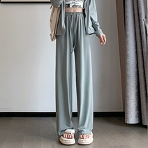 말랑마쥬 여성용 써머 쿨링면 밴딩 와이드팬츠