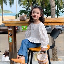 [아꾸꼬] 펀칭아일렛데님팬츠세트