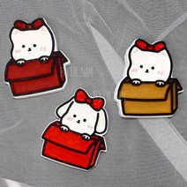 by찡유(바이찡유) 선물상자 몰드 2종(강아지 고양이) 1구 석고방향제 만들기 수제 실리콘 자체제작, 강아지