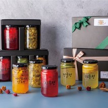 수제청 선물 250g 세트 레몬생강청 레몬청 자몽청 청귤청, 6.복숭아자두+레몬+패션후르츠망고