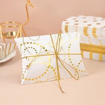 옥수수완충제 종이완충제 친환경포장지 10/20Pcs 베개 사탕 상자 황금 도트 스트라이프 크래프트 종이 선물, 05 Style4_02 20pcs