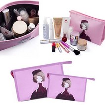 COA 더 클래식 레이디 휴대용 화장품 미니 파우치, 1개, 일러스트 랜덤