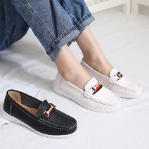 루나 여성 버클 가죽 편한 구두 정장 캐주얼 단화 슈즈