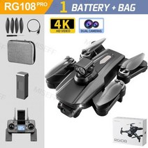 접이식 쿼드콥터 RC 드론 RG108 4K HD 듀얼 카메라 전문 항공 사진 장애물 회피 브러시리스 헬리콥터, Black 4K BZ 1B