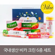 XBN707900국내생산 비카 크린 위생수세미 스탠드지퍼백 6종세트, 1