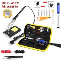 힛툴 열풍기 히팅건 온도 조절 가능한 전기 납땜 인두 세트 용접 재작업 스테이션 열 연필 팁 수리 도구 미국 EU 220V 110V 60W, [03] Black set-A, [02] EU