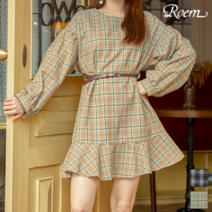 [로엠] (BYROEM) 체크 미니 원피스_RMOW949Y15