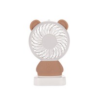 레인보우미니 레인보우 LED 미니 선풍기, 곰돌이브라운, 레인보우 LED 미니선풍기