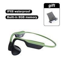 골전도 블루투스이어폰 블루투스넥밴드 무선 핸즈프리 x19 이어폰 ipx8 방수 블루투스 헤드폰 마이크, 초록