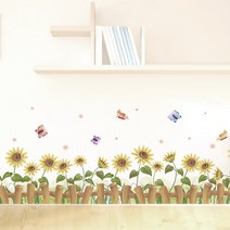 아트앤조이 포인트스티커 벽지 시트지, 3.담장 - 15.해바라기 울타리 2(L5C113)