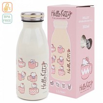 헬로키티 밀키 스텐보틀 350ml 보온보냉병 크림