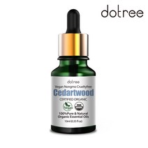 도트리 100% 유기농 비건 아로마 에센셜 오일 원액 시더우드 10ml, 단품