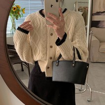 코코블랑 / [가을신상] 도러블 배색 가디건