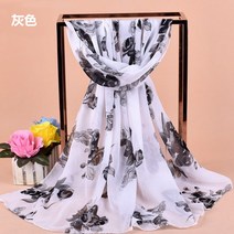 쉬폰스카프 오버사이즈 여성 비치 레쉬 롱 숏 숄 넥워머 비단스카프 가을겨울 플라워 프린팅 2763624225