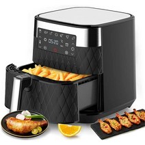 업소용 에어프라이어 에어 플라이어 5.5L 1700W 에어 플라이저 오븐 지도한 디지털 방식으로 터치스크린 36, 한개옵션0