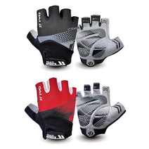 DALIZ 자전거 사이클 벨크로 젤쿠션 반장갑, 레드 S