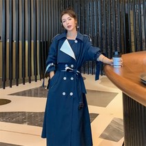 Lizziery트렌치코트 여성 하프기장 캐주얼 슬림 트렌치코트