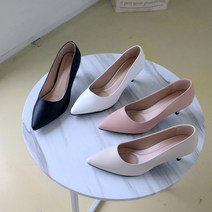 런슈즈 빅사이즈 천연소가죽 여성구두 스틸레토힐 펌프스 5.5cm