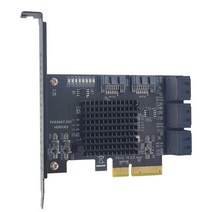 PCIE SATA 4X PCIE 카드 PCIEXPRESS에서 SATA 3.0 8- 포트 SATA3.0 6GBPS 확장 어댑터 보드 저 프로파일 어댑터, 한개옵션0