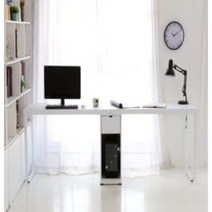 인더스트리얼 철제다리 넓은 컴퓨터 책상(240cm) 디자이너 데스크 우드 PC, 아카시아