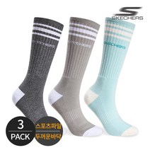 스케쳐스 여성 스포츠파일 탑링글 하이 크루삭스 3P_MX2, FREE, 3족세트_MX2