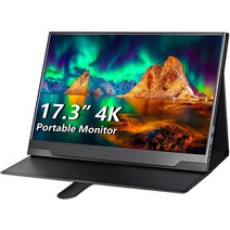 휴대용 모니터 4K - 17.3인치 UHD FreeSync HDR IPS 100% 어도비 RGB 3840x2160 경량 아이 케어 컴퓨터 디스플레이 Xbox PS4/5 스위치 노