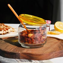 과일 수제청 꿀 잼 미니 요거트 푸딩 밀폐용기 유리병 2p, 코드밀폐유리병 640ml (색상랜덤 2P)