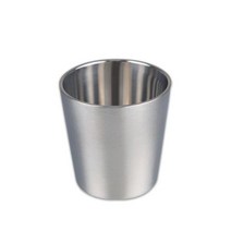 304샤틴 이중컵-무광 스텐접시 캠핑용품 한식 레스토랑 업소용 병원 학교 물컵